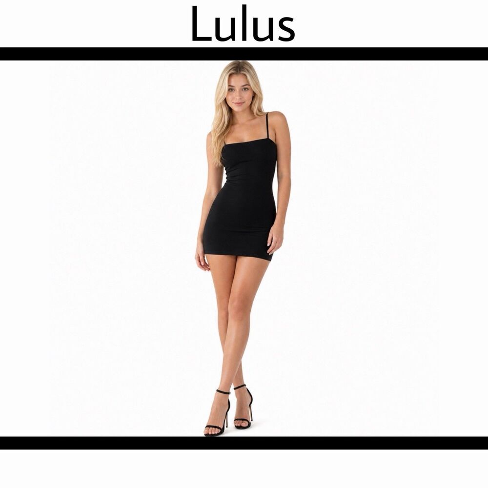 Lulus Black Bodycon Mini Dress Chic Little Black Dress Women’s Small - Picture 1 of 9